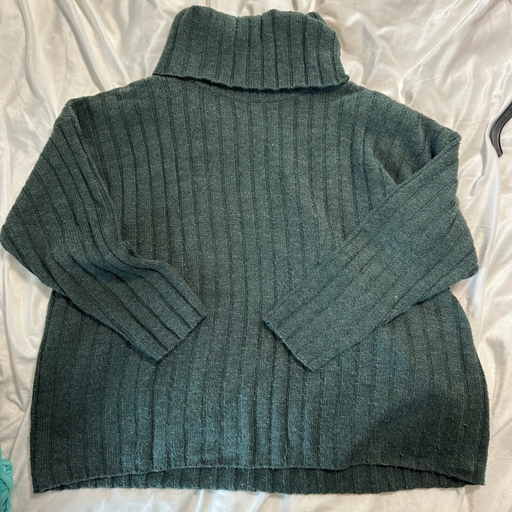 Lord & Taylor Forest Green Cowl Neck Sweater